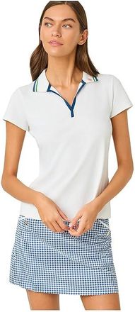 Lilly Pulitzer Frida Polo UPF 50+ Womens Clothing Resort White : XXS, Nylon/Pique
