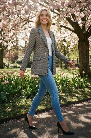 Roman Boucle Frayed Edge Jacket