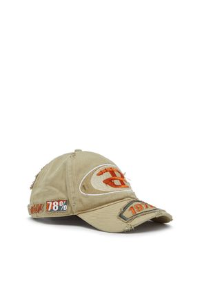 Diesel Baseball cap with embroidered patches - Caps - Man - Brown