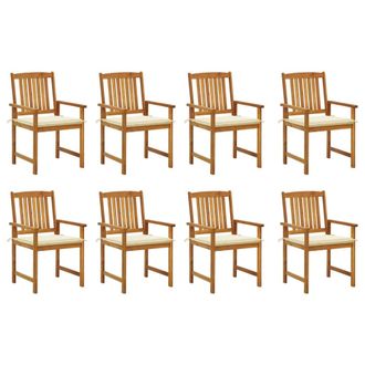 vidaXL Sillas De Jard&iacute;n Con Cojines 8 Uds Madera Maciza De Acacia Vidaxl