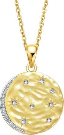 Rachel Glauber 14K Plated Cz Pendant Necklace