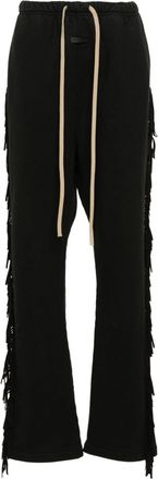 Fear of God fringed track pants - men - Suede/Cotton/Cotton - L - Black