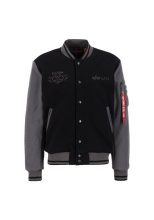 Alpha Industries Bomberjacke ALPHA INDUSTRIES Varsity Air Force Jacket, Herren, Gr. S, schwarz, Obermaterial: 100% Polyester, Jacken Bomberjacke