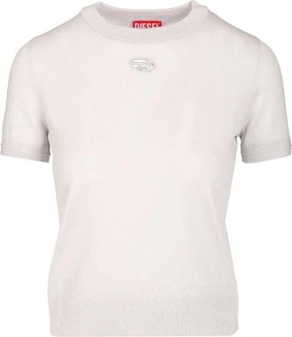 Diesel Wool Sweater - Dames - T-shirts - Grijs - S - Wol - Tops