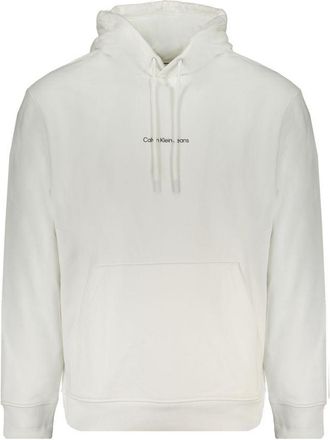Calvin Klein Mens Monogram Hoodie Regular Fit - Light Grey Cotton - Size X-Large