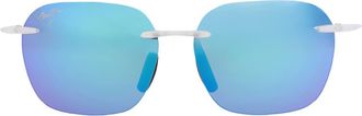 Maui Jim Core 50mm Polarized Square Sunglasses in White White Blue at Nordstrom Rack
