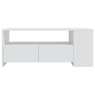 Berkfield Home Decorative Coffee Table White 102x55x42 cm Engineered Wood | Size: 102 x 55 x 42 cm