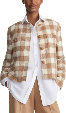 Lafayette 148 New York Collarless Patch Pocket Wool-Blend Jacket