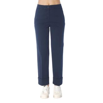 Via Masini 80 M650Le Pantalone met omslag - Dames - Vrijetijds broeken - Blauw - 3XL - Broeken