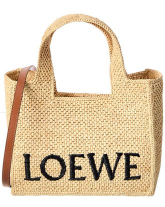 Loewe Font Small Raffia Tote