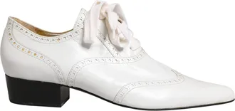 Dolce & Gabbana White Leather Brogue Oxford Lace Up Womens Shoes