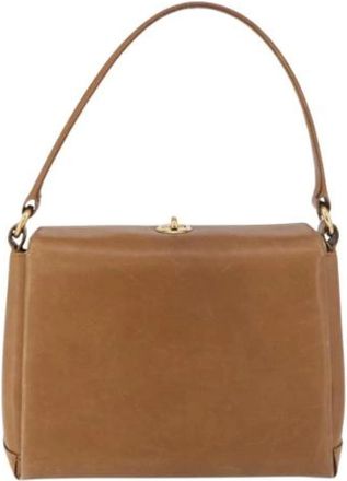 Gucci Pre-owned Vintage Leather Handbag - Dames - Vintage Handtas - Bruin - ONE Size - Leer - Vintage