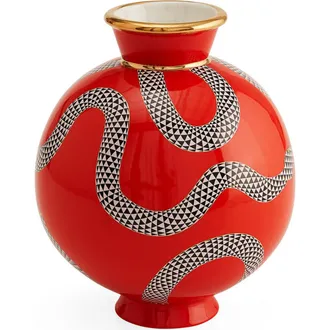 Jonathan Adler Eden Round Vase in Red /Black /White at Nordstrom