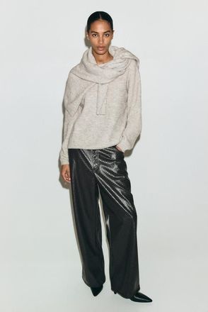 H&M Knitted Jumper in Light Taupe Melange at Nordstrom, Size Xx-Large