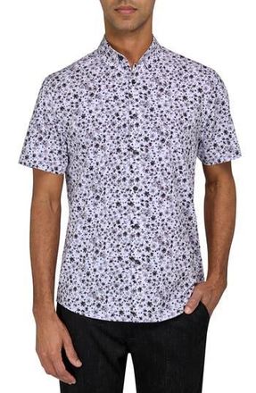 Brooklyn Brigade Abstract Floral Performance Shirt in White/Black at Nordstrom Rack, Size Xx-Large