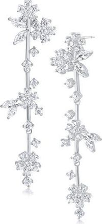 Kenneth Jay Lane Cubic Zirconia Flower Cluster Drop Earrings in Clear/silver at Nordstrom Rack