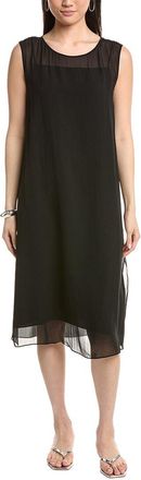 Eileen Fisher Eileen Fisher Bateau Neck Silk Midi Dress