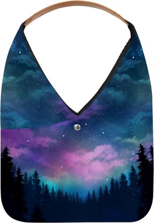 Generic Starry Sky Space Reusable Lightweight Grocery Bags - Foldable Into Compact Pouch, Washable & Sturdy, Multipurpose for Shopping and Travel