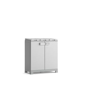 Keter Armario De Clasificaci&oacute;n De Residuos Para Exterior Keter Recyclo Premium De 3 Compartimentos, 96 X 45 X 101 Cm, Blanco/gris, Con Cerradura