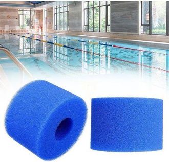 No Brand 2pcs 108 X 40 X 73mm R&eacute;utilisable Piscine Lavable Filtre &Eacute;ponge Bleue &Eacute;ponge De Nettoyage Colonne Piscine Filtre Coton