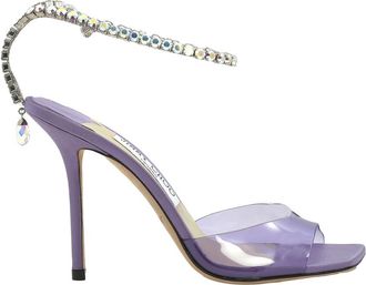 Jimmy Choo London Saeda Crystal Embellished Sandals, Brand Size 35 ( US Size 5 )