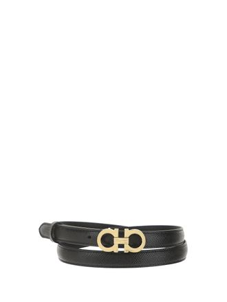 Ferragamo Gancini Leather Belt - Black
