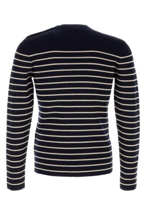 Prada Mens Embroidered Wool Sweater Bleu Maglieria