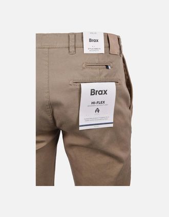 Brax Mens Brax Hi Flex Fabio Casual Trouser Sand - Cream/Brown - Size: 30