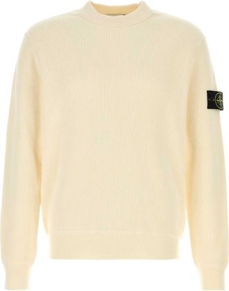 Stone Island Ivory Cotton Sweater