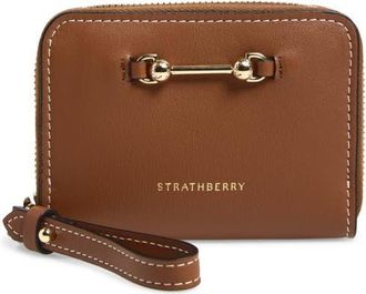 Strathberry Small Corda Zip Around Wallet in Chestnut at Nordstrom