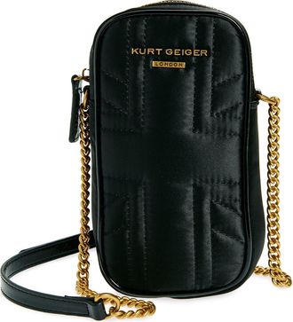 Kurt Geiger Recycled Union Jack Phone Crossbody Bag in Black at Nordstrom Rack