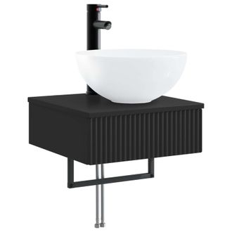 vidaXL Lavabo De Lavado Montado En La Pared Negro 40 X 41 X 40,5 Cm Vidaxl