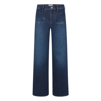 Frame Denim Wide Jeans, female, Blue, Size: W29 Le Slim Palazzo Modernist Pocket Jeans