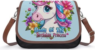 Generic Daddy Of The Birthday Princess Un-icorn Crossbody Bags for Women Shoulder Messenger Bag Purse Handbags