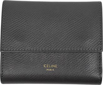 Celine Gray Leather Wallet (Tri-Fold) (Pre-Owned)