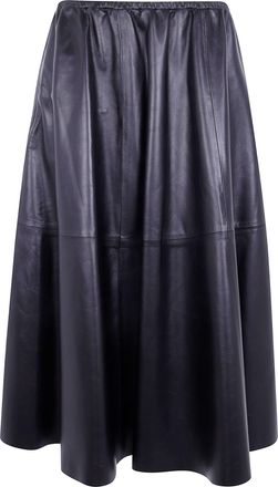 Alberta Ferretti Midi Leather Skirt