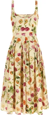 Carolina Herrera Womens Beige Cotton Midi Dress