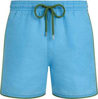 Vilebrequin Linen Swim Shorts Solid - Heren - Strandmode - Blauw - M - Linnen - Badmode