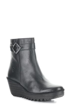 FLY London Yuji Wedge Bootie in Black at Nordstrom, Size 42