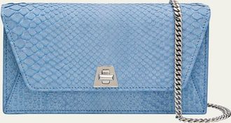 Akris Ankou Snakeskin Suede Envelope Clutch Bag