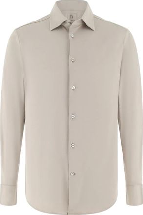 Boggi Milano mother-of-pearl button collar polo shirt - men - Cotton/Silk/Polyester - M - Neutrals