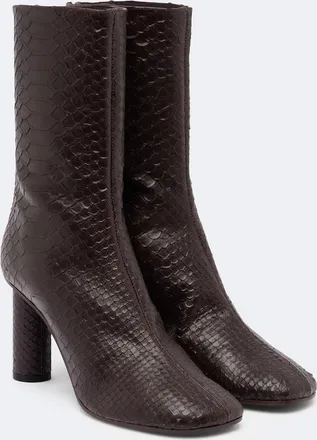 PARIS TEXAS Alice snake-effect leather ankle boots
