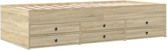 vidaXL Daybed with Drawers without Mattress Sonoma Oak 90x190 cm Single vidaXL