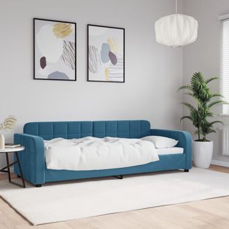 vidaXL Sof&aacute; Cama Sin Colch&oacute;n Terciopelo Azul 80x200 Cm Vidaxl