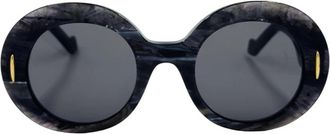 Loewe Vintage Ronde Zonnebril met Marmeren Frame - Dames - Zonnebrillen - Zwart - ONE Size - Accessoires