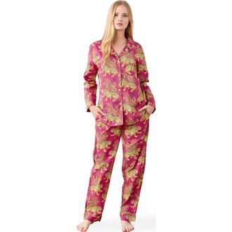 Printfresh Long PJ Set in Hot Pink at Nordstrom, Size X-Large
