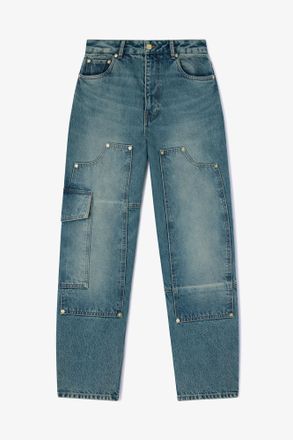 Ganni Blue Audri Jeans in Tint Rigid Denim - Size 24W/33L Organic Cotton