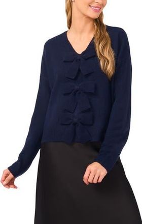 CeCe by Cynthia Steffe Bow Front Sweter in Classic Navy at Nordstrom Rack, Size Medium