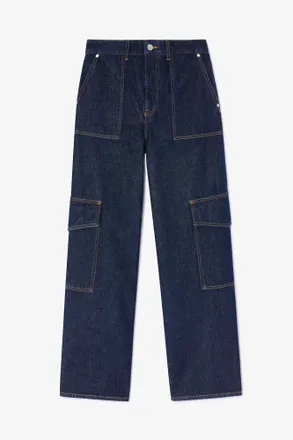 Ganni Navy Angi Jeans in Dark Rinse Denim - Size 24W/33L Organic Cotton