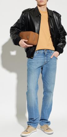 Dolce & Gabbana T-shirt With Embroidered Logo, Mens, Beige